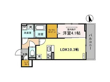 D-ROOM日置荘西町4丁(1LDK/2階)の間取り写真