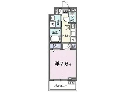 カンパニュール(1K/3階)の間取り写真