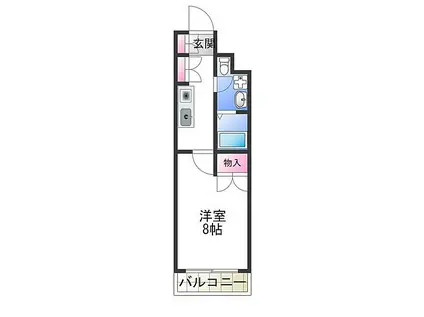 セゾンクレアスタイル新今里(1K/1階)の間取り写真