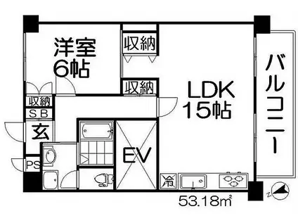 エスペーロ(1LDK/1階)の間取り写真