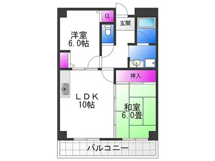 カミーノ ショウナン(2LDK/3階)の間取り写真