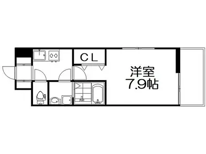JR片町線(学研都市線) 津田駅 徒歩14分 3階建 築1年(1K/2階)の間取り写真