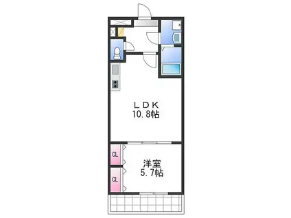 ジーメゾン泉佐野新町(1LDK/1階)の間取り写真