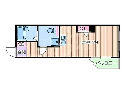 大阪メトロ御堂筋線 江坂駅 徒歩8分 9階建 築21年(ワンルーム/4階)の間取り写真