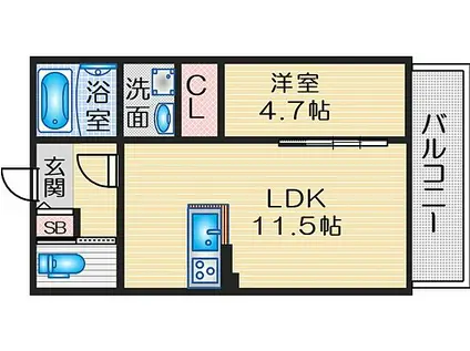 YOUR MAISON CHI・KANON(1LDK/1階)の間取り写真