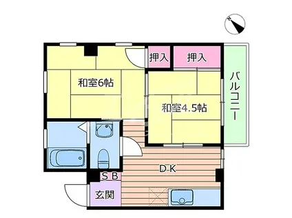 新和ビル(2DK/5階)の間取り写真