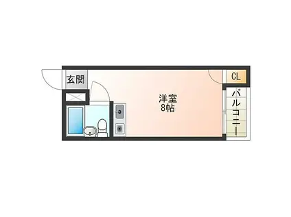 JR大阪環状線 野田駅(ＪＲ) 徒歩8分 5階建 築35年(ワンルーム/4階)の間取り写真