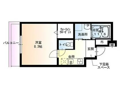 フジパレス堺石津川サウス(1K/3階)の間取り写真