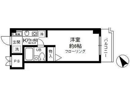 チェリーコート武蔵小金井(1K/3階)の間取り写真