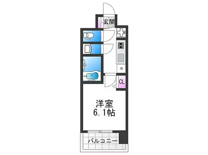 メインステージ天王寺サイドシティ(1K/7階)の間取り写真