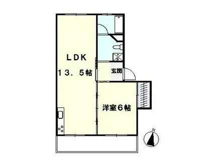 千草台団地5号棟(1LDK/5階)の間取り写真