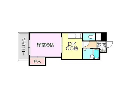新大阪グランドハイツ北(1DK/9階)の間取り写真