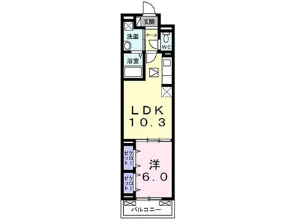 フレグラント オリーブ(1LDK/3階)の間取り写真