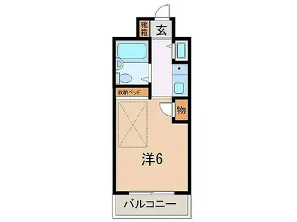 JR東海道本線 富士駅 徒歩5分 10階建 築35年(1K/4階)の間取り写真
