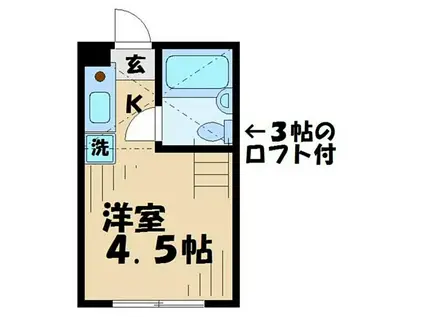 KTコーポラス(ワンルーム/2階)の間取り写真