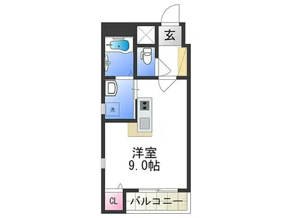 エムステージ平野本町(ワンルーム/3階)の間取り写真