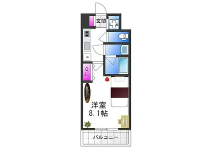 スプランディッド高井田(1K/8階)の間取り写真