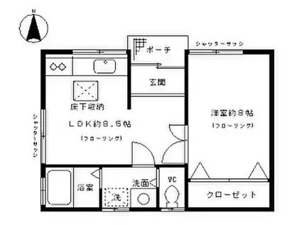 JR大阪環状線 京橋駅(大阪) 徒歩11分 1階建 築17年(1LDK)の間取り写真