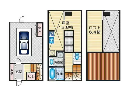 パロスGT江坂(ワンルーム/2階)の間取り写真