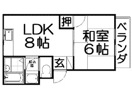 Mプラザ津田駅前5番館(1LDK/2階)の間取り写真