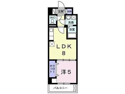 グランコート・エルクラージュ(1LDK/5階)の間取り写真