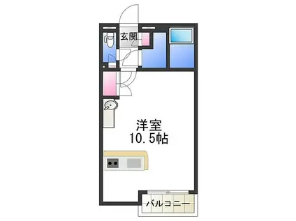 レオネクストケイスピリット桜坂(ワンルーム/2階)の間取り写真