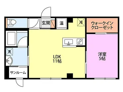 LA BELLA VITAII(1LDK/2階)の間取り写真