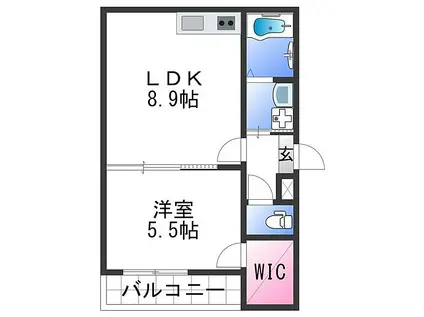 フジパレス吹屋町II番館(1LDK/1階)の間取り写真