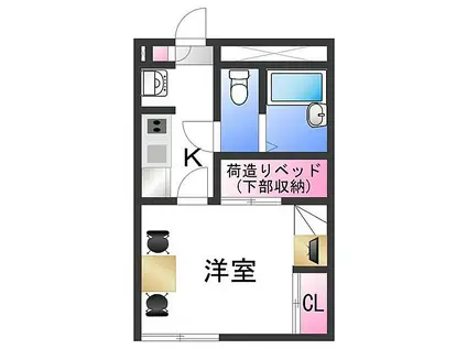 レオパレス北新博労町(1K/2階)の間取り写真