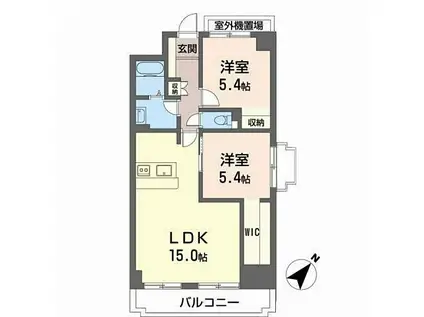 JR阪和線 和泉砂川駅 徒歩14分 8階建 築33年(2LDK/2階)の間取り写真