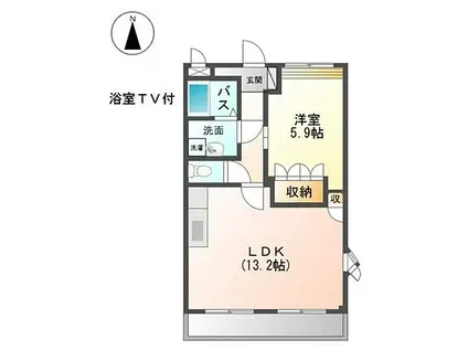 リュミエール(1LDK/2階)の間取り写真