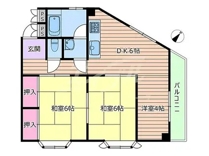 第5関根マンション(2DK/3階)の間取り写真