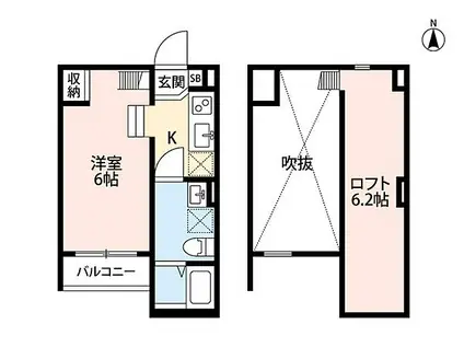 LAZWARD HIGASHI OSAKA(1K/2階)の間取り写真