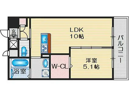 第21関根マンション(1LDK/13階)の間取り写真