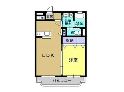 ヒルズ柳川アネックス(1LDK/1階)の間取り写真