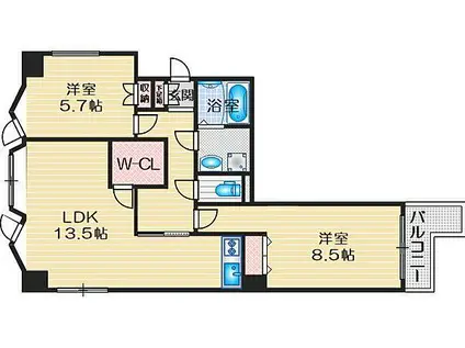 東明マンション江坂II(2LDK/9階)の間取り写真