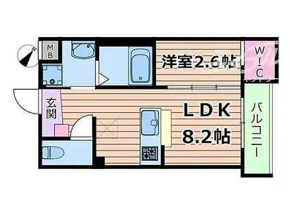 リアコート上新庄(1LDK/4階)の間取り写真