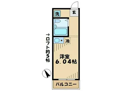 アイメゾン別所(1K/2階)の間取り写真