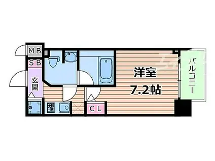 クレアートアドバンス北大阪(1K/5階)の間取り写真