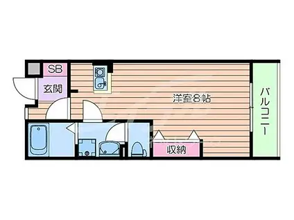 北大阪急行電鉄 緑地公園駅 徒歩11分 3階建 築21年(ワンルーム/2階)の間取り写真