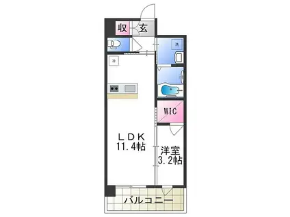 PHOENIX CLOVE TOMOI(1LDK/6階)の間取り写真