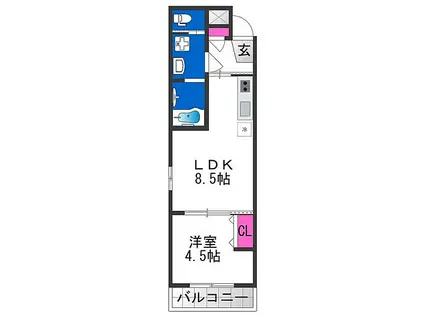 H-MAISON加美正覚寺VII(1LDK/2階)の間取り写真