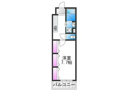 FUMOSE西田辺(1K/3階)の間取り写真