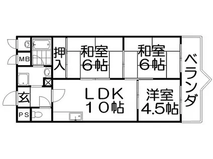 SUNミネマツ(3LDK/3階)の間取り写真