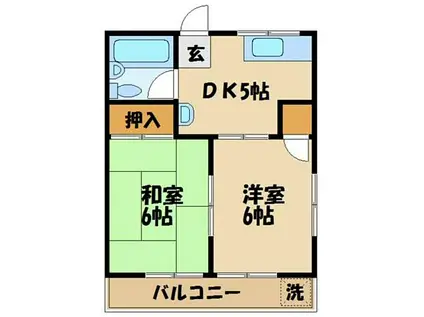坂下マンション(2DK/3階)の間取り写真
