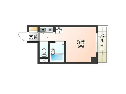 阪神本線 姫島駅 徒歩2分 6階建 築34年(ワンルーム/2階)の間取り写真