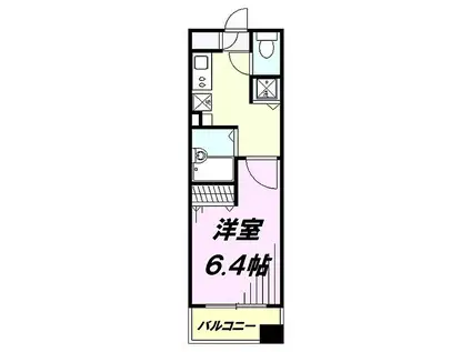 JR中央線 八王子駅 徒歩7分 14階建 築18年(1K/14階)の間取り写真