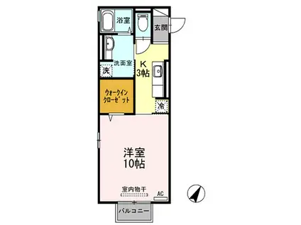 D-ROOM N.大谷(1K/2階)の間取り写真