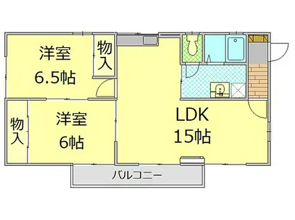 JR御殿場線 富士岡駅 徒歩15分 2階建 築32年(2LDK/1階)の間取り写真