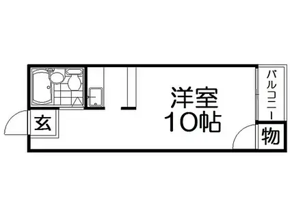 コンフォート津田(ワンルーム/1階)の間取り写真